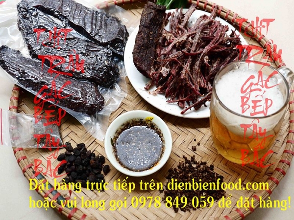 thịt trâu gác bếp