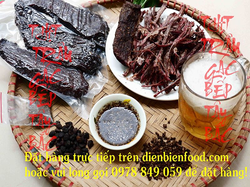 thịt trâu gác bếp