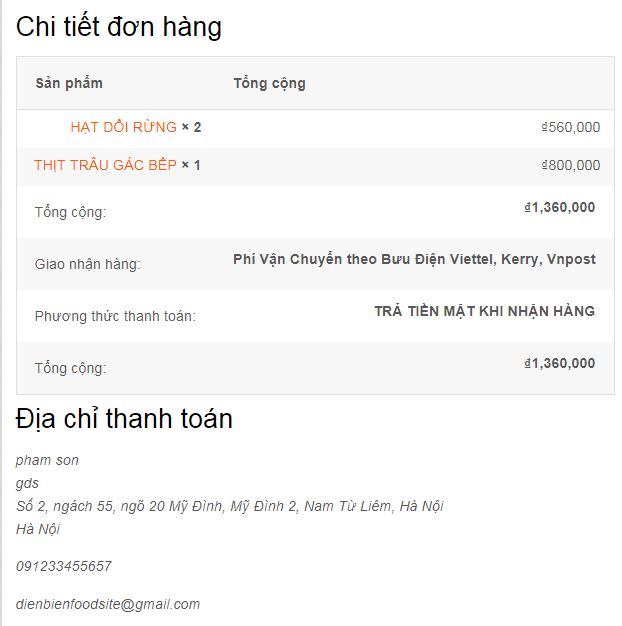 ĐẶT HÀNG ĐIỆN BIÊN FOOD